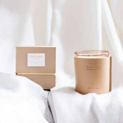 caramel leather candle frosty nights