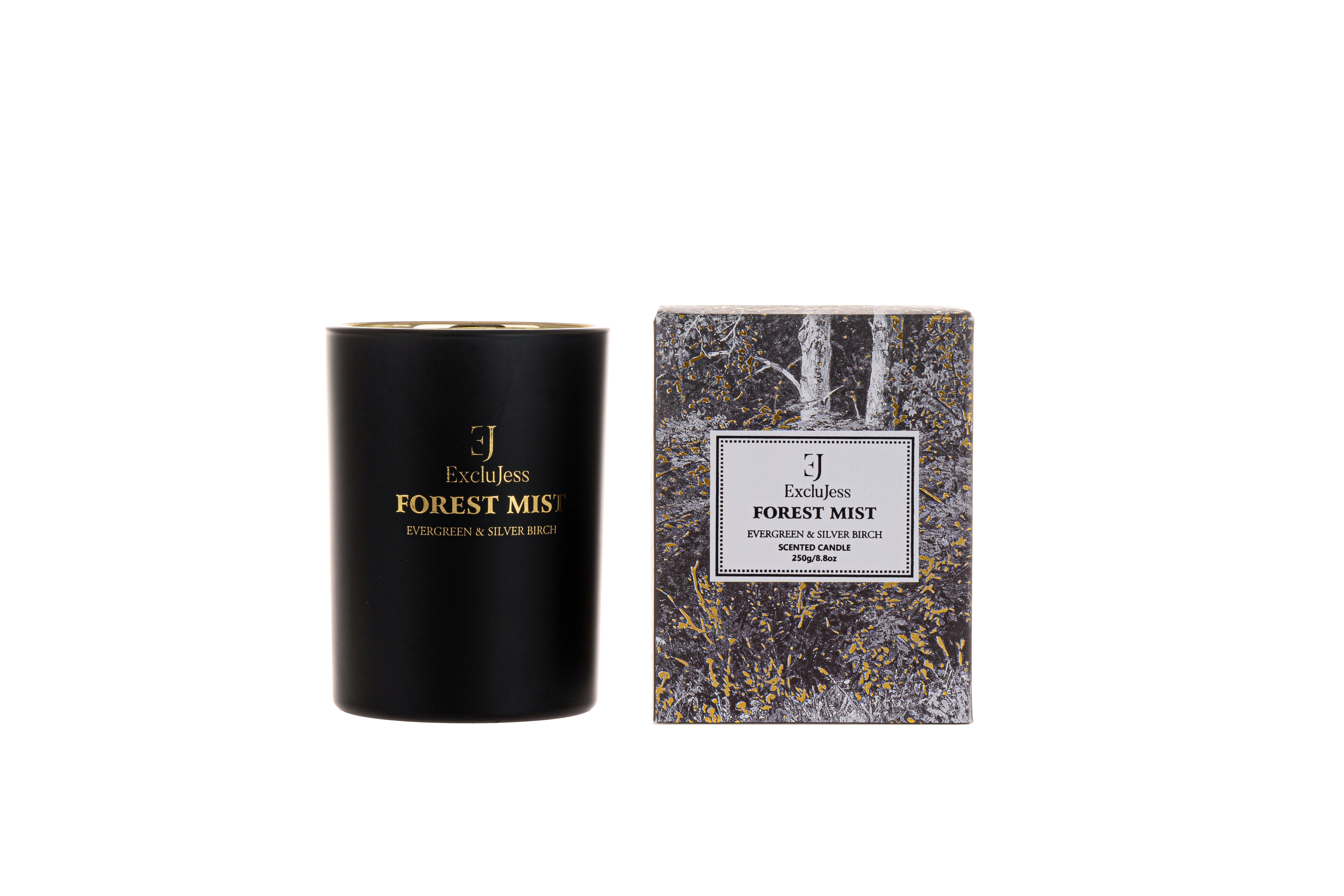 Schwarze Kerze Evergreen&Silber