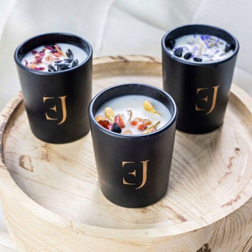 Black set of 3 small candles