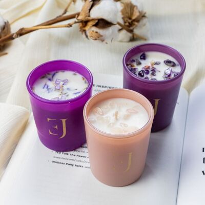 Coloured set of 3 small candles
