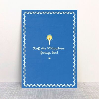 Postkarte Weihnachten "Auf die Plätzchen"