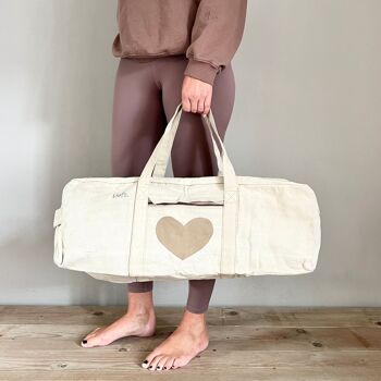 YogaBag (toile) coeur latte 1