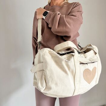 YogaBag (toile) coeur latte 2