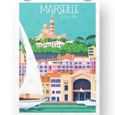 Affiche Marseille - Vieux-Port La Criée