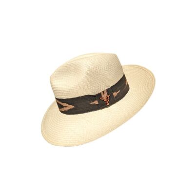 Chapeau Panama Homme – Femme - Couleur naturelle avec bande Macanas