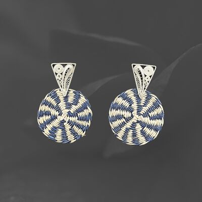 Boucles d'oreilles argent Laura - Bleu foncé