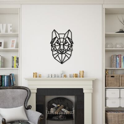 Wooden Geometric Wolf Head, Different Colors, Wooden Home and Wall Decor, Minimalist and Modern Figure Art Deco