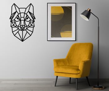 Tête de loup géométrique en bois, différentes couleurs, maison en bois et décoration murale, figure minimaliste et moderne Art déco 7
