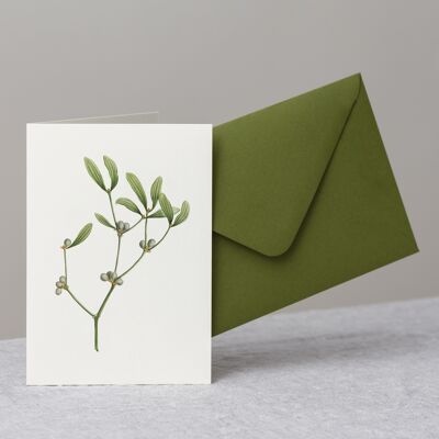 Mistletoe Greeting Card+Envelope For Christmas