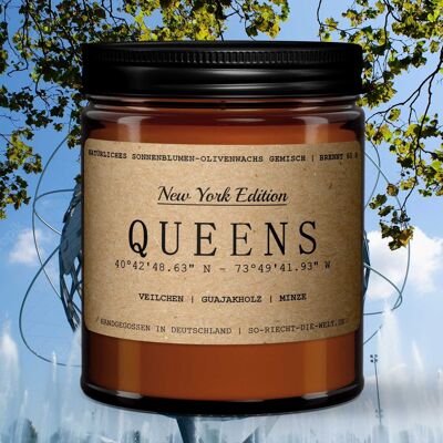 Vela Queens - Edición Nueva York - Violeta | madera de gaiac | menta