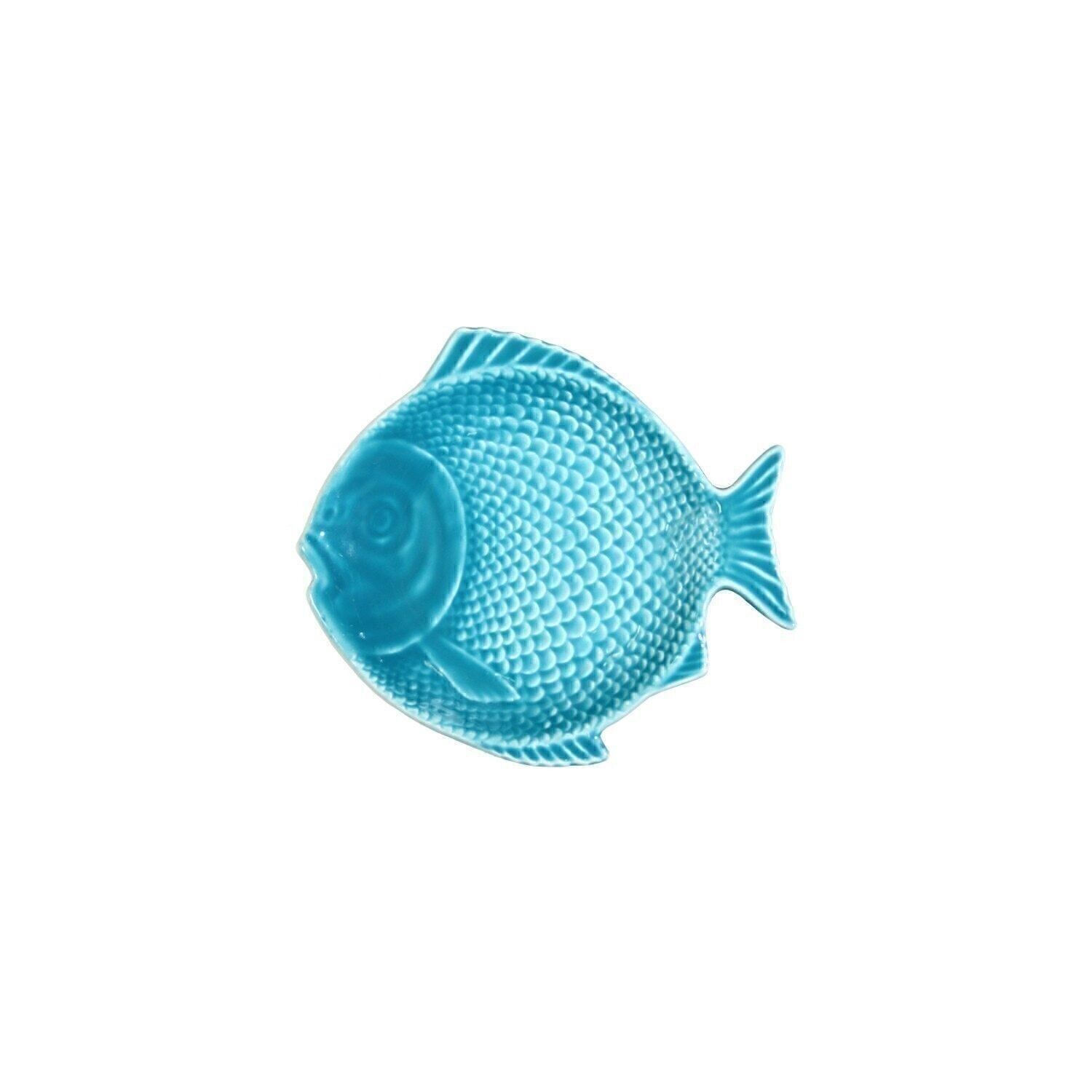 KERAMIK-DESSERTTELLER MEERGRÜNER FISCH _16,5X15CM LL2126