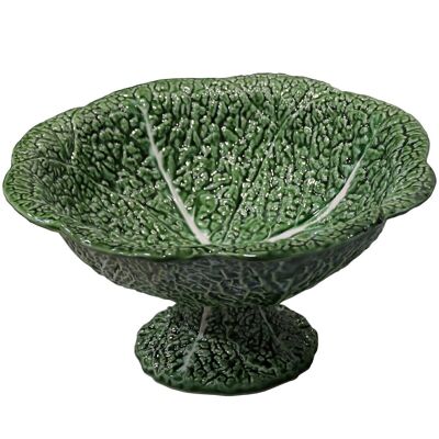 CERAMIC FRUIT BOWL WITH FOOT LEAVESDECOL _°28X15 CM LL2154