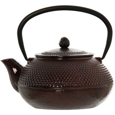 IRON TEAPOT 0.8L GLOSS BROWN WITH STAINLESS STEEL FILTER. _17.5X15X10.5/15.5CM LL2667