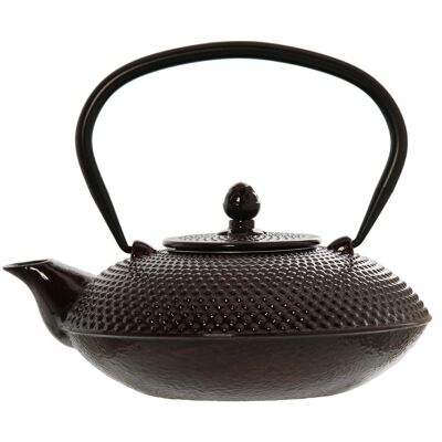 IRON TEAPOT 0.8L GLOSS BROWN WITH STAINLESS STEEL FILTER. _20X17X9.5/16CM LL2682