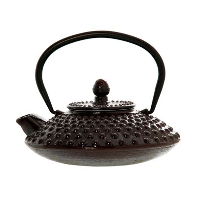IRON TEAPOT 0.5L GLOSS BROWN WITH STAINLESS STEEL FILTER. _6X5.5X8/13CM LL2686