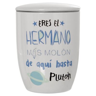 MUG INFUSIÓN CERÁMICA HERMANO+91075 C/FILTRO ACERO INOX. °8,5X11CM, 375ML LL7255