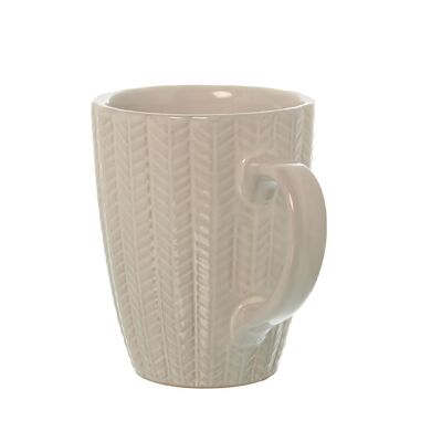 MUG CERÁMICA BEIGE °SUP.8,5X12X10,5CM, 300ML LL7310