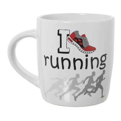 MUG CERÁMICA DECORADO RUNNING °8X12X9,5CM, 375ML LL7363