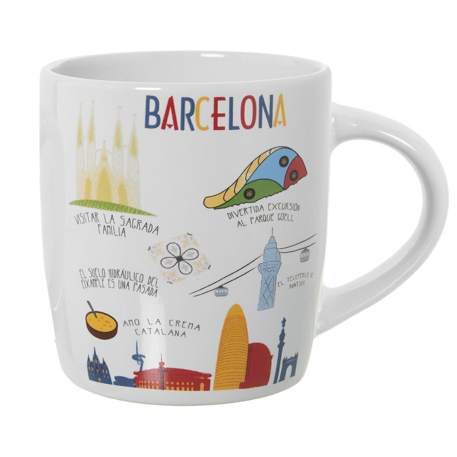 BARCELONA DEKORIERTER KERAMIKBECHER °8X12X9,5CM, 375ML LL7364