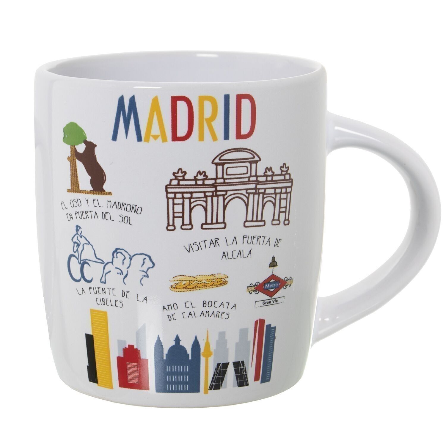 MADRID DEKORIERTER KERAMIKBECHER °8X12X9,5CM, 375ML LL7365