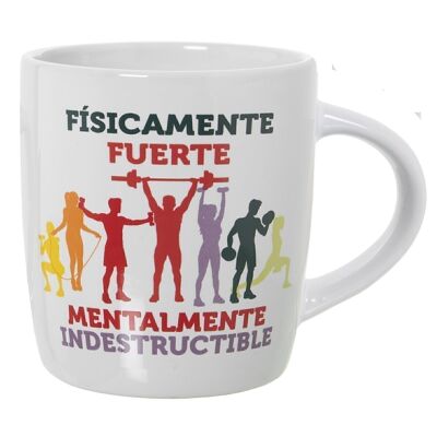 MUG CERÁMICA DECORADO FÍSICAMENTE FUERTE °8X12X9,5CM, 375ML LL7371