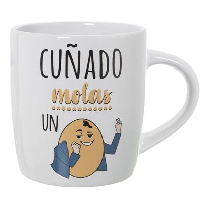 MUG CERÁMICA DECORADO CUÑADO °8X12X9,5CM, 375ML LL7373