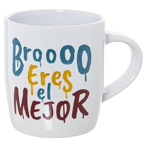 MUG CERÁMICA DECORADO BROOO °8X12X9,5CM, 375ML LL7393