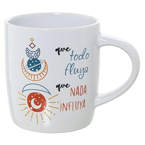 MUG CERÁMICA DECORADO QUE TODOFLUYA °8X12X9,5CM, 375ML LL7398