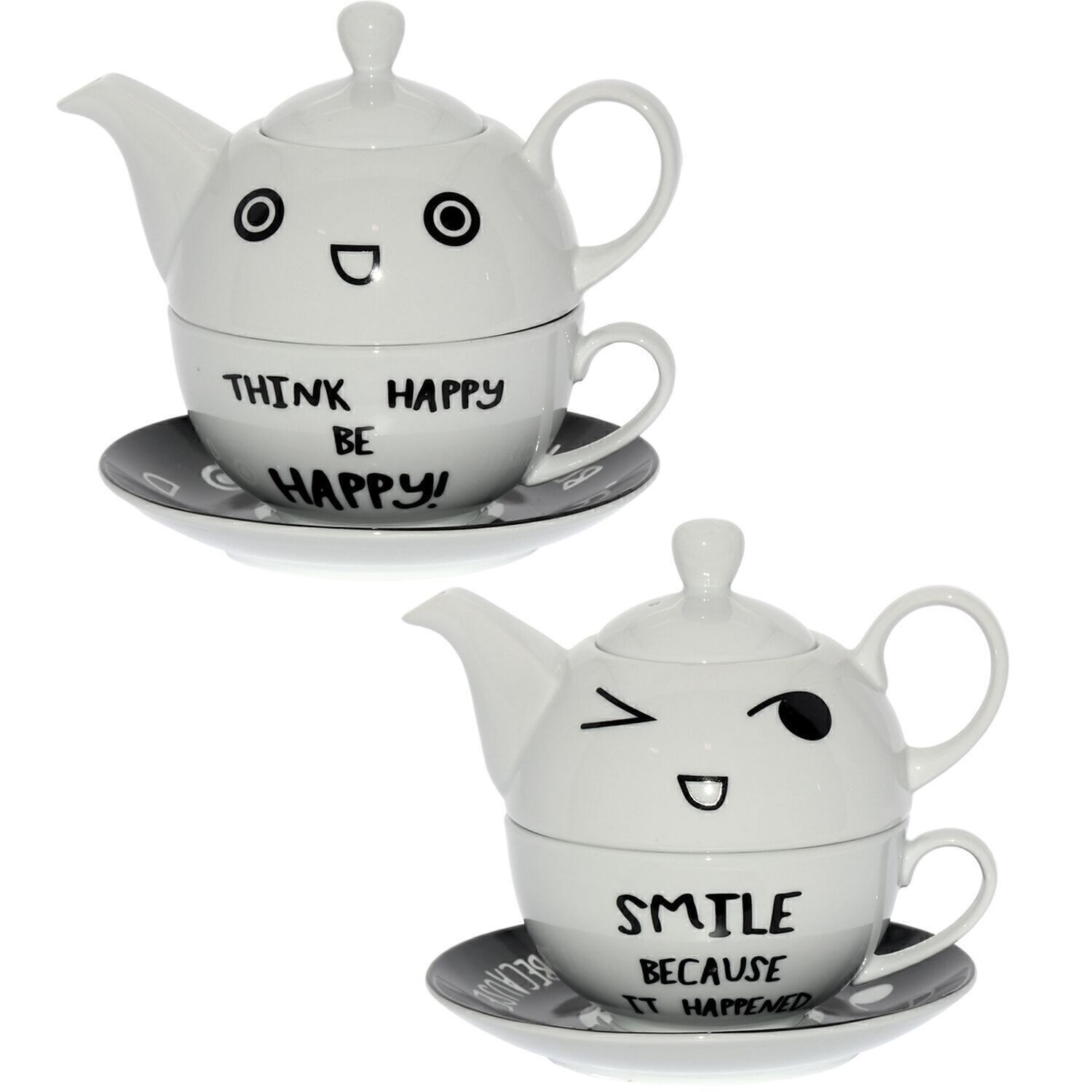 SET 2 PORZELLAN-TEAPET+TASSE+TELLER, TEEKANNE:420ML TASSE:250ML _TEEKANNE:°11X12CM, TASSE:°11X5CM LL9123