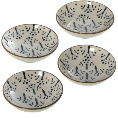 SET 4 CERAMIC BOWLS WITH GIFT BOX 18X18X3CM _°8.3X2.5CM EACH BOWL LL9624