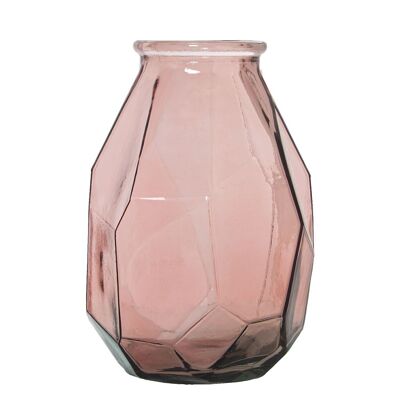 RECYCLED GLASS VASE 35CM PINK 21X22X35CM LL11010