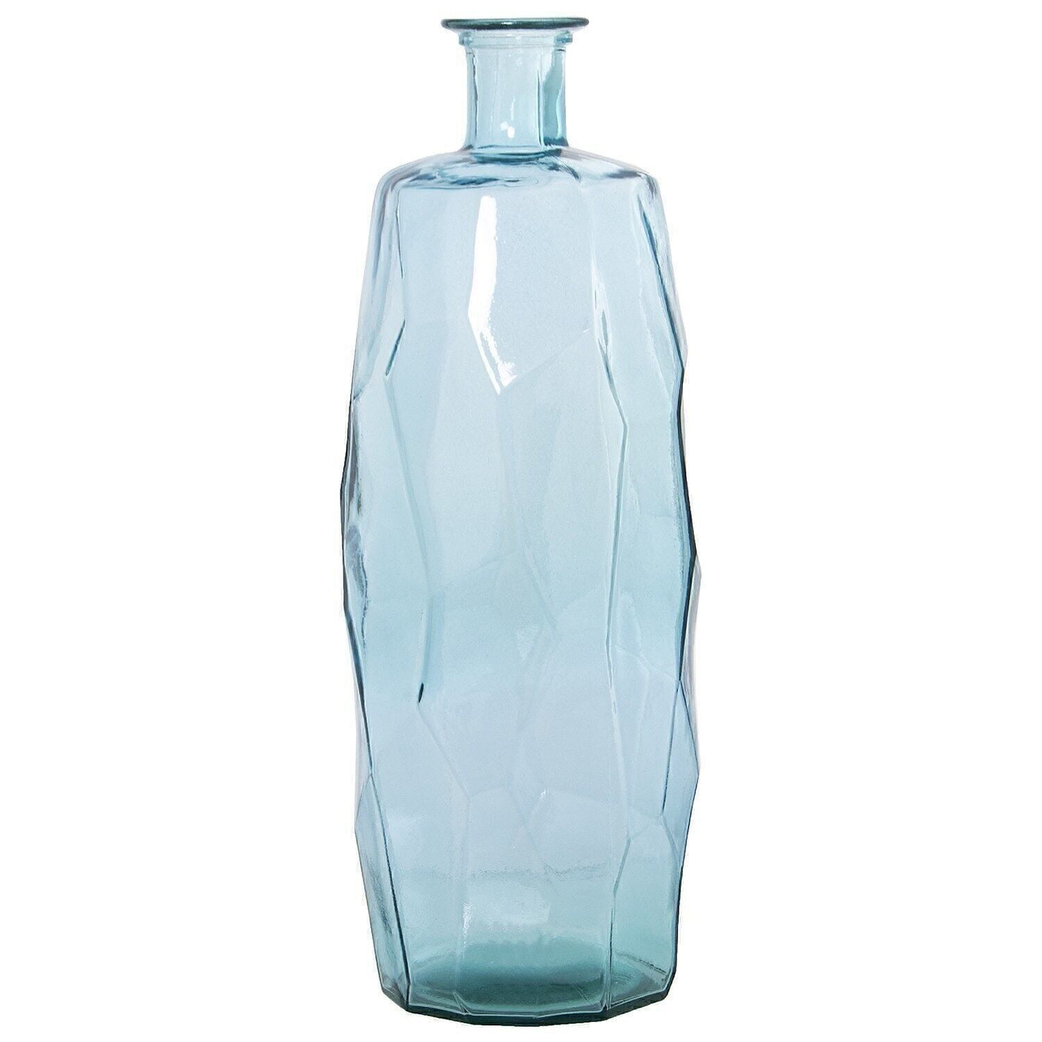 VASE AUS RECYCELTEM GLAS 75CM HELLBLAU 26X26X75CM LL11011
