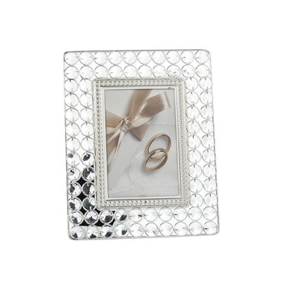 CORNICE FOTO 10X15CM METALLO ARGENTO VETRO TRASPARENTE EST:20X26X2CM,MAT:FERRO+CRIS LL11427