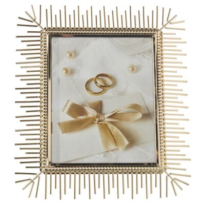 PHOTO HOLDER 20X25CM GOLD METAL EXT:33X38X3CM,MAT:IRON+CRIS LL11439