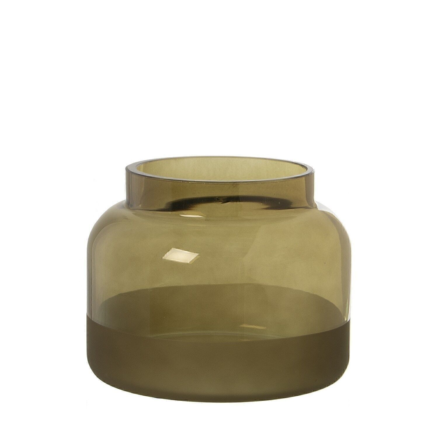 GRÜNE GLASVASE °13X10CM LL11637