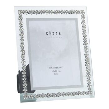 CADRE PHOTO 15X20CM MIROIR AVEC BRILLANT EXT:23X28CM LL11676