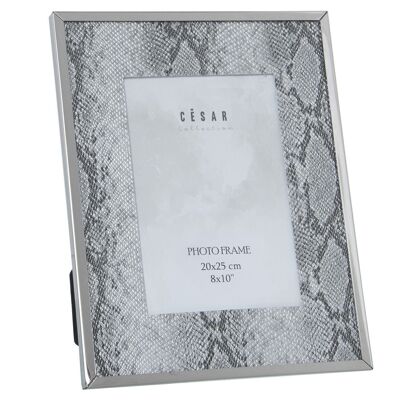 PHOTO FRAME 20X25CM METAL SILVER GLASS IMITATION SNAKE EXT:28X33CM LL11692