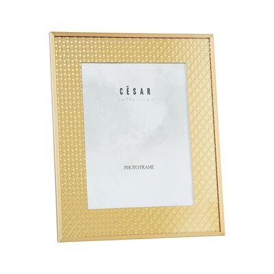 PHOTO FRAME 10X15CM GLASS W/GOLD METAL EDGE EXT:18X23CM LL11727