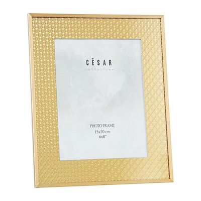 PHOTO FRAME 15X20CM GLASS W/GOLDEN METAL EDGE EXT:23X28CM LL11728