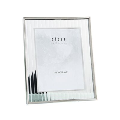 CADRE PHOTO 10X15CM VERRE BORD ARGENT EXT:15,5X20,5CM LL11732