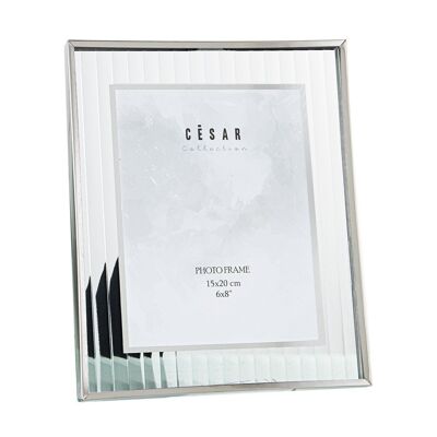 CADRE PHOTO 15X20CM VERRE BORD ARGENT EXT:22X27CM LL11733