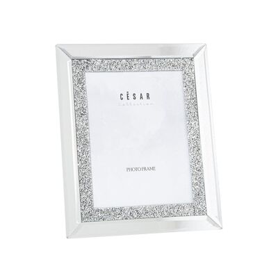 GLASS PHOTO FRAME 10X15CM MIRROR WITH GLOSSY EXT:17X22CM LL11740