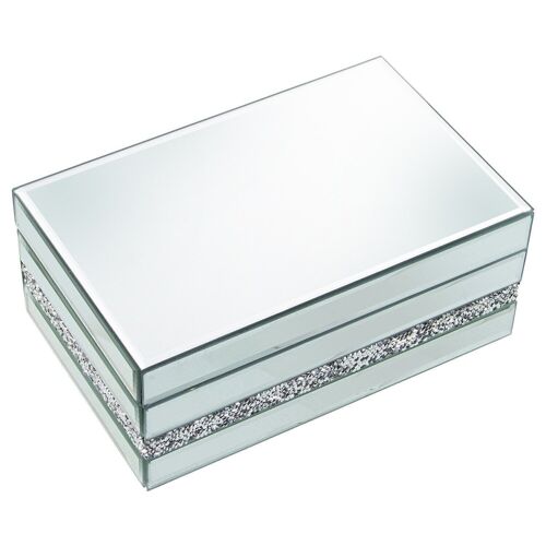 JOYERO CRISTAL ESPEJO C/BRILLANTES 22X14X9CM LL11748