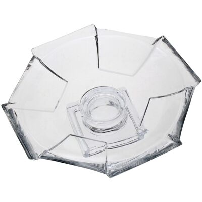 CENTRO CRISTAL C/PIE TRANSPARENTE _°32X10 CM LL12120