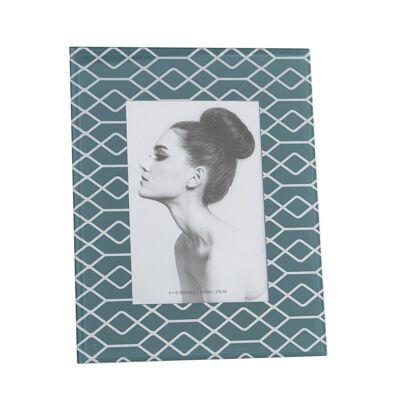 CADRE PHOTO 10X15CM VERRE VERT EXT:18X23X1CM LL12561