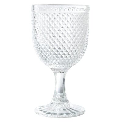 TRANSPARENT CRYSTAL CUP 300ML DECO. DIAMOND °9X16.5CM, DISHWASHER SUITABLE LL14958