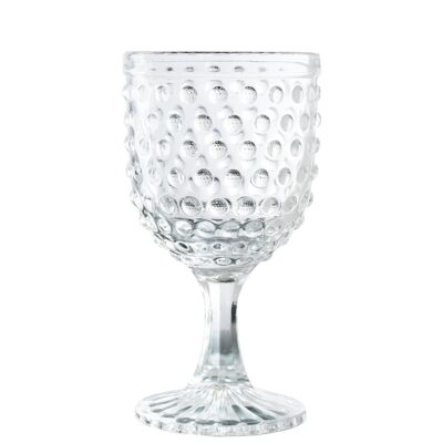 TRANSPARENT CRYSTAL CUP 300ML DECO. SPHERES °9X16.5CM, DISHWASHER SUITABLE LL14971