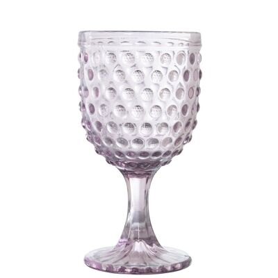 PINK CRYSTAL CUP 300ML DECO.SPHERES _°9X16.5CM, DISHWASHER SUITABLE LL14975