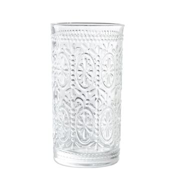 VERRE HAUTE TRANSPARENT400ML DÉCO. FLEUR °8,5X15CM, ADAPTÉ AU LAVE-VAISSELLE LL14985