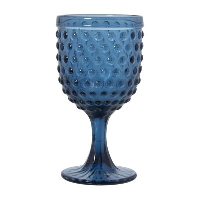 BLUE CRYSTAL CUP 300ML DECO.SPHERES _°9X16.5CM, DISHWASHER SUITABLE LL14988